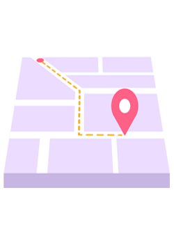 Map showing route for selected ride