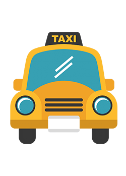 A yellow color taxi illustration